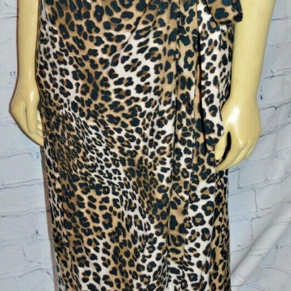 Abercrombie & Fitch LEOPARD WRAP SKIRT midi LONG size M with pockets